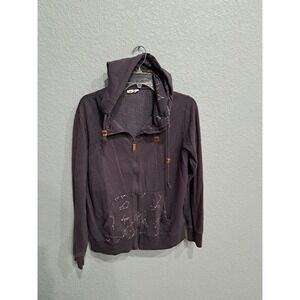 Tentree Space Dye Logo 6 Street Organic Cotton Full Zip Fleece Hoodie Size L